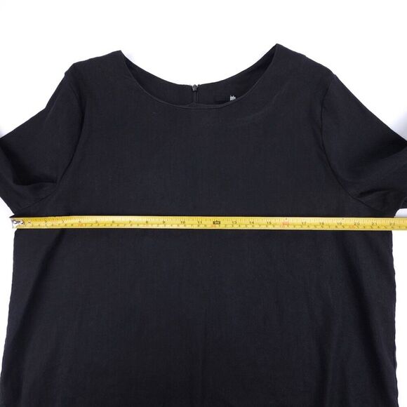 JARBO Linen Jewel Easy Top Blouse Matching Minimal Quiet Luxury Lagenlook Black - Picture 4 of 7